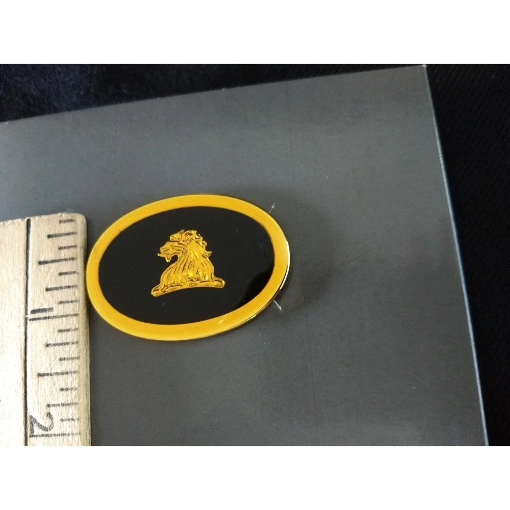 MARK CROSS Money Clip Lions Head Logo Black Gold-Tone Oval Rare NOS Original Box